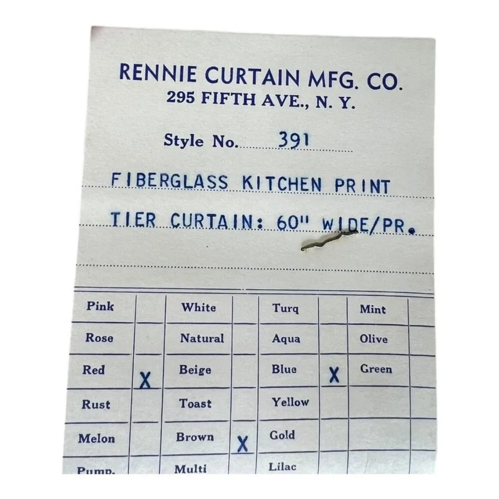 New‎ Old Stock Cafe Curtains